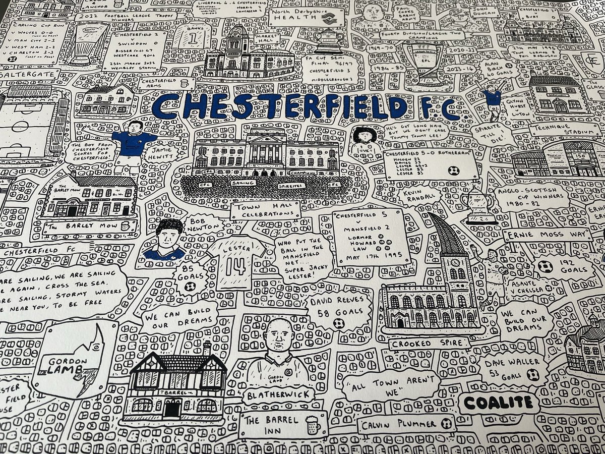 DaveDraws_'s tweet photo. I partnered up with @SpireLegends to create a new @ChesterfieldFC map that is on the cover of their latest fanzine ‘Linda’s Sandwich Shop’! 
I have now made prints of the design available on my online shop and 15% of the profits will be donated to @Ashgate_Hospice! Link below ��� https://t.co/sigOHJXW5Q