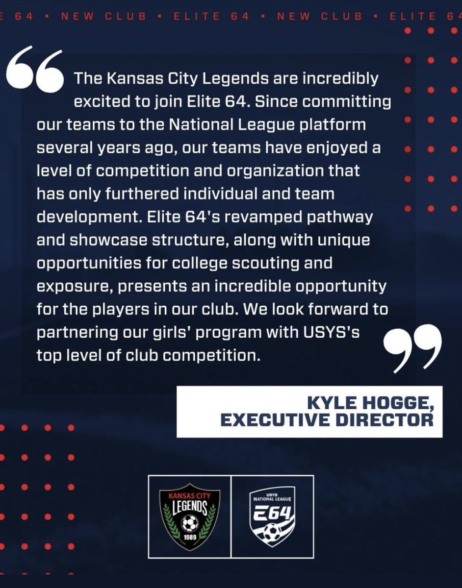 LegendsSoccer10's tweet photo. 🚨BIG ANNOUNCEMENT

KC LEGENDS GIRLS’ TEAMS ARE JOINING THE @nationalleaguesoccer E64 💪

We are excited to provide our girls with another great avenue for top competition and recruiting opportunities 🤙

‼️THIS IS HOW
LEGENDS ARE MADE‼️ https://t.co/1uuTZhdchN