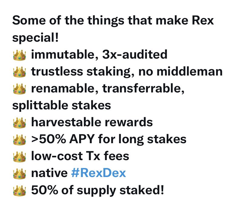 Thomasstjames3's tweet photo. @nftsofiawhite Exactly! REX adapted first principles of crypto, to ensure a safe, fair and sustainable crypto investment. Rex is a true DeFi staking protocol that rewards patience! offering up to 57%APY! launched in a bear market, and still offering early investment opportunity. #XRX #REX https://t.co/ey4ta8hONP