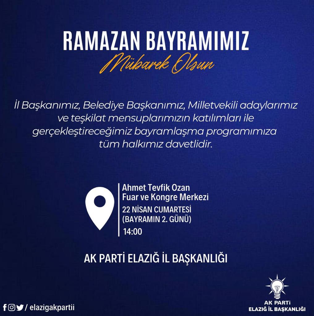 📍Ahmet Tevfik Ozan Fuar ve Kongre Merkezi

🗓️22 Nisan Cumartesi

🕑14:00

Tüm Halkımız Davetlidir.

<a href="/Akparti/">AK Parti</a> <a href="/erkankandemir/">Erkan Kandemir</a> <a href="/serefyildirim23/">Şerafettin Yıldırım</a>