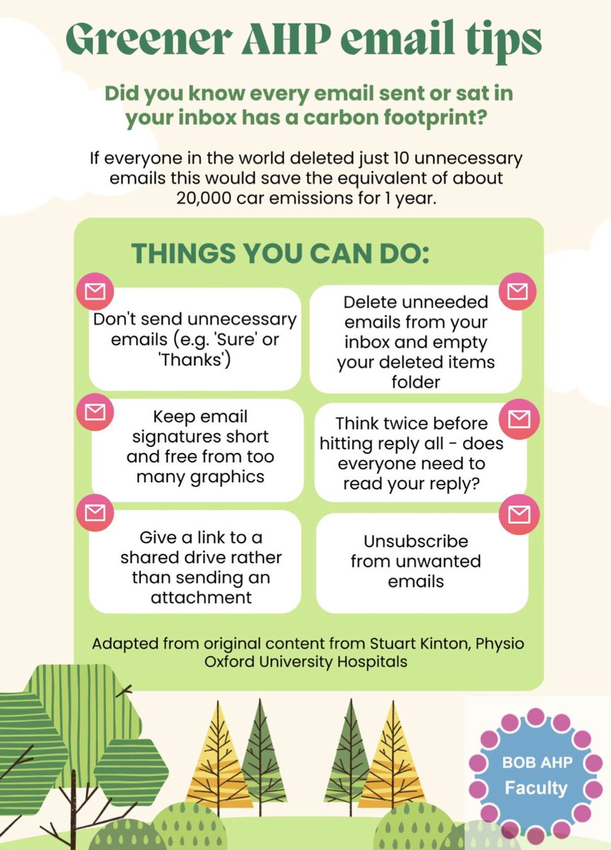 @WeAHPs I'm going to share these Email tips at our organisation wide managers meeting tomorrow...
#WeAHPs #GreenerAHP