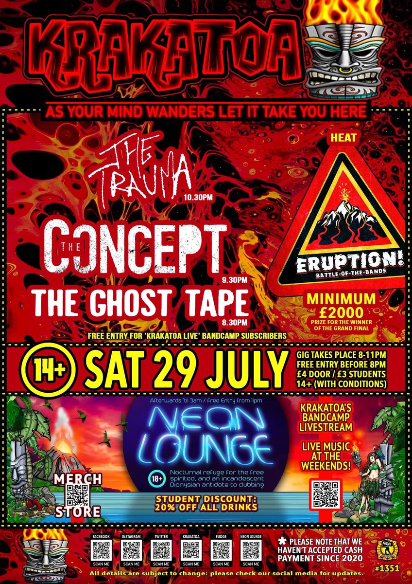 TheTrauma_uk's tweet photo. We are back in Krakatoa in July but if you can't wait till then, we will be in Krakatoa on Sunday night 8pm https://t.co/UgVqeXakyq