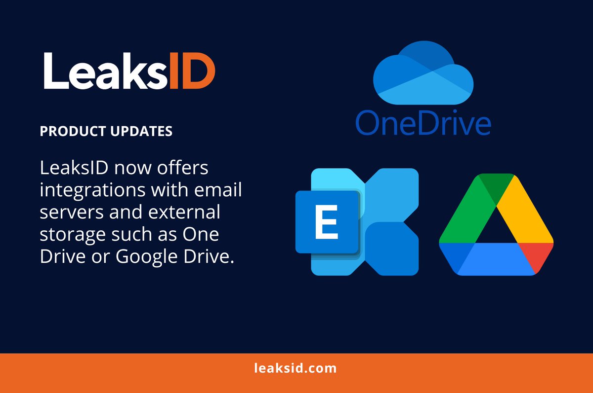 LeaksId's tweet image. We are happy to announce that LeaksID has expanded its integration capabilities to include email servers and external storage such as One Drive or Google Drive. 
More details: leaksid.com/g-71-inc-stren…

#leaksid #dataprotection #insiderthreat #cybersecurity