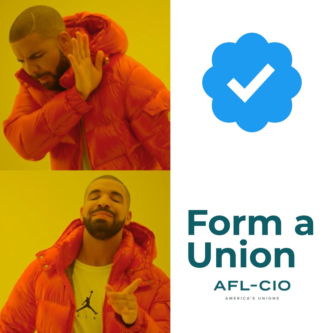 AFLCIO's tweet image. We're still here, but we don't give our money to union-busting billionaires. 

Bye bye blue check!