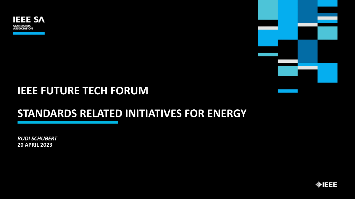 Thanks to #IEEE Europe's <a href="/ClaraNeppel/">Dr. Clara Neppel</a> for a great presentation. We're now hearing from <a href="/IEEESA/">IEEE Standards Association | IEEE SA</a>'s Rudi Schubert. He's sharing insights into #IEEE-SA's #energy practice, which covers development of #standards, fostering #collaboration, and more. #FutureTechForum