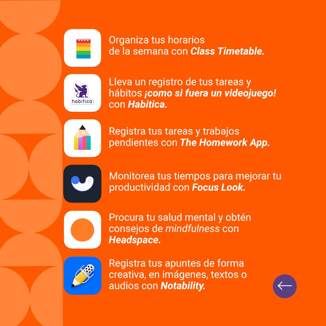 RedAnahuac's tweet photo. ✨¡Aprovecha éstas apps para tus exámenes!
📲La tecnología es un excelente aliado para aprovechar al máximo todos los recursos a tu alcance y llevar un registro de tus actividades: ¿Ya las conoces?
#AppsEducativas #AppsParaEstudiantes #Anáhuac #RedDeUniversidadesAnáhuac https://t.co/p4afELlpGW