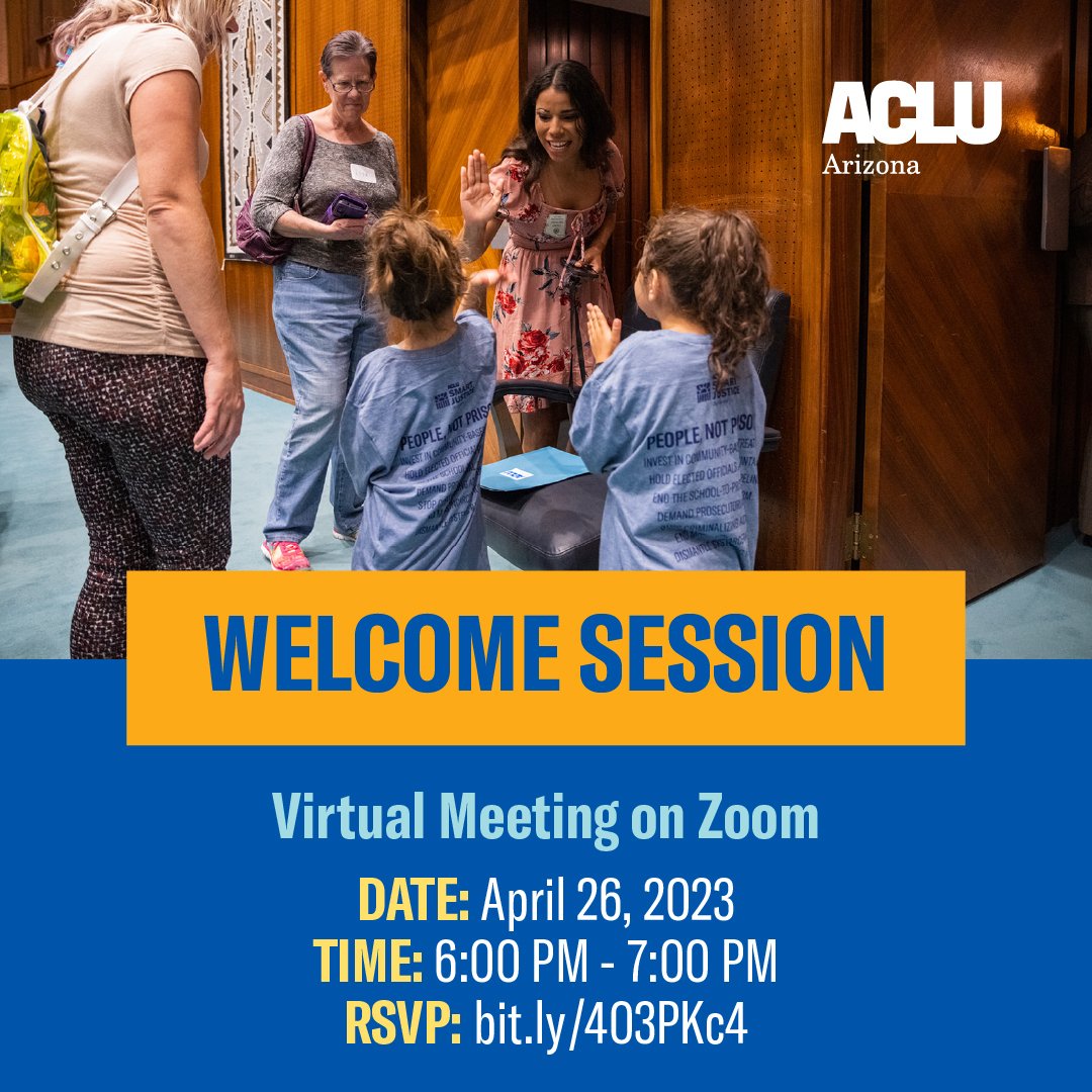 Please join us for a virtual event next week! We will learn more about the ACLU, our priorities, and how we are going to accomplish our goals in 2023! We need your input! bit.ly/403PKc4