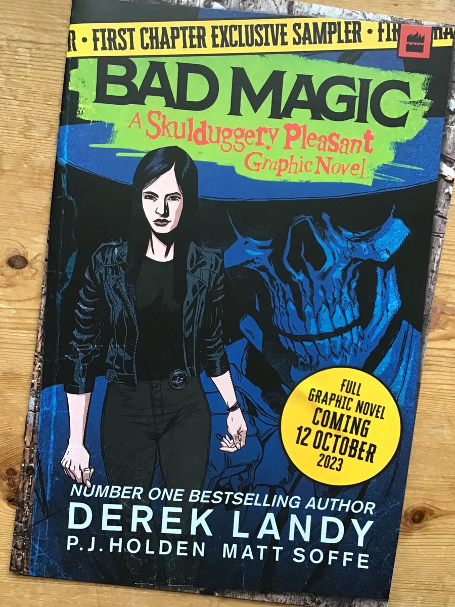 jacquiS21's tweet photo. What a lucky girl I am! Enormous thanks to @TinaMories @HarperCollinsCh for sending me the #SkulduggeryPleasant prequel #HellBreaksLoose by @DerekLandy and a sampler for the forthcoming graphic novel, #BadMagic. Huge fan of the skeleton detective and can’t wait to read these! 💀 https://t.co/j2WGevkV1j