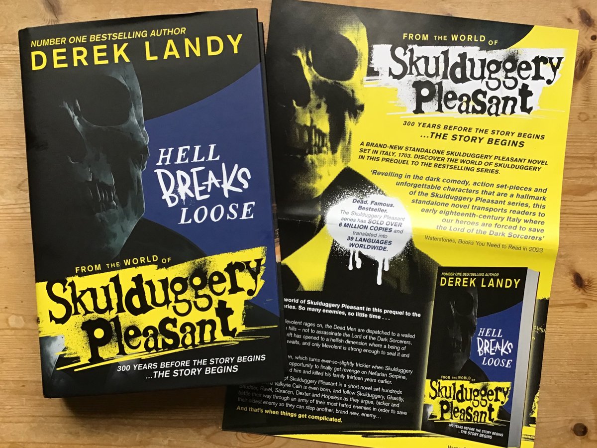 jacquiS21's tweet photo. What a lucky girl I am! Enormous thanks to @TinaMories @HarperCollinsCh for sending me the #SkulduggeryPleasant prequel #HellBreaksLoose by @DerekLandy and a sampler for the forthcoming graphic novel, #BadMagic. Huge fan of the skeleton detective and can’t wait to read these! 💀 https://t.co/j2WGevkV1j