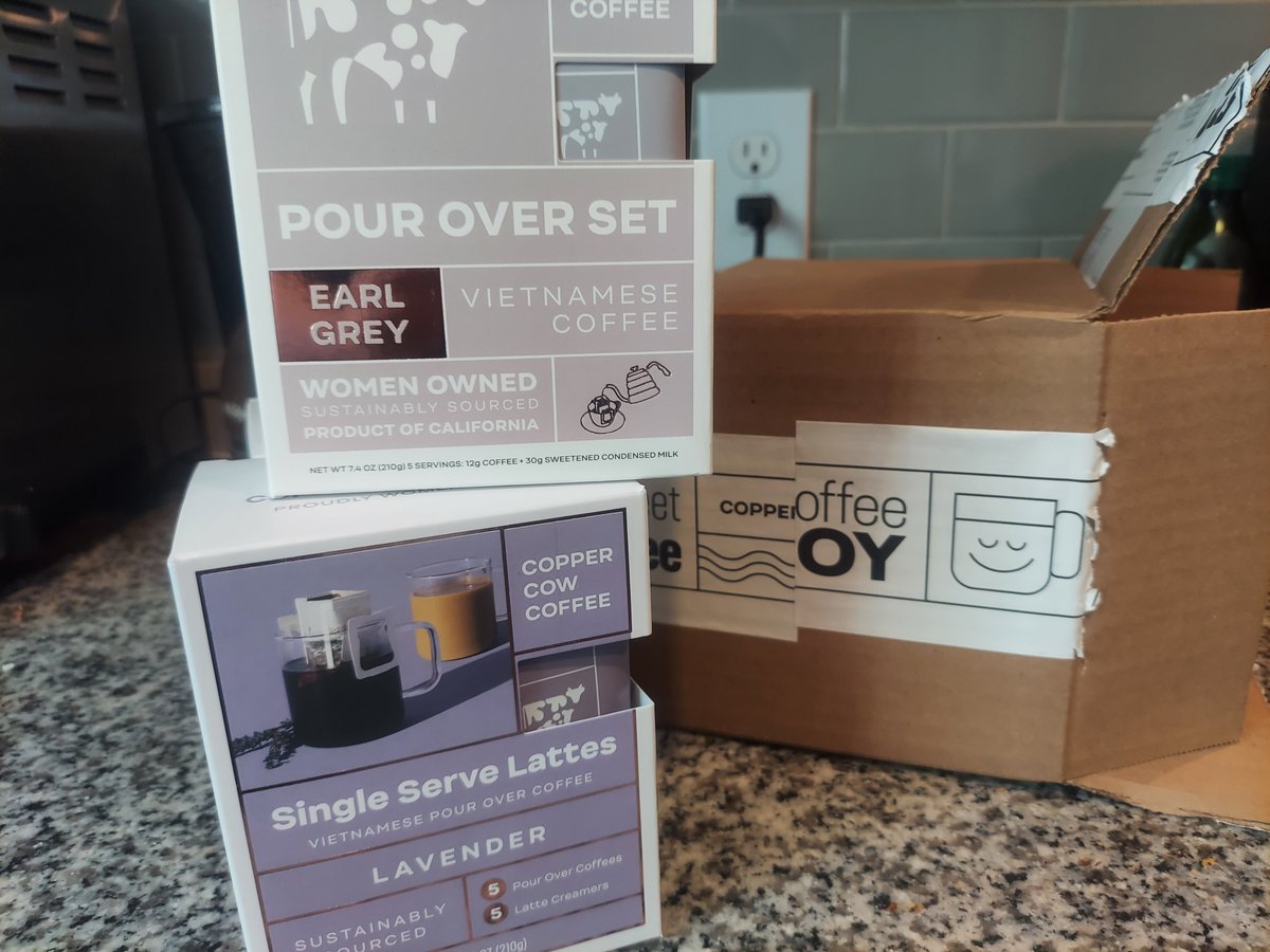 catclawtheatre's tweet photo. Copper Copper Cow Cow!! Mail call brings my shipment of Vietnamese coffee from @coppercowcoffee, this stuff is the awesome. https://t.co/TtDOgma9IE