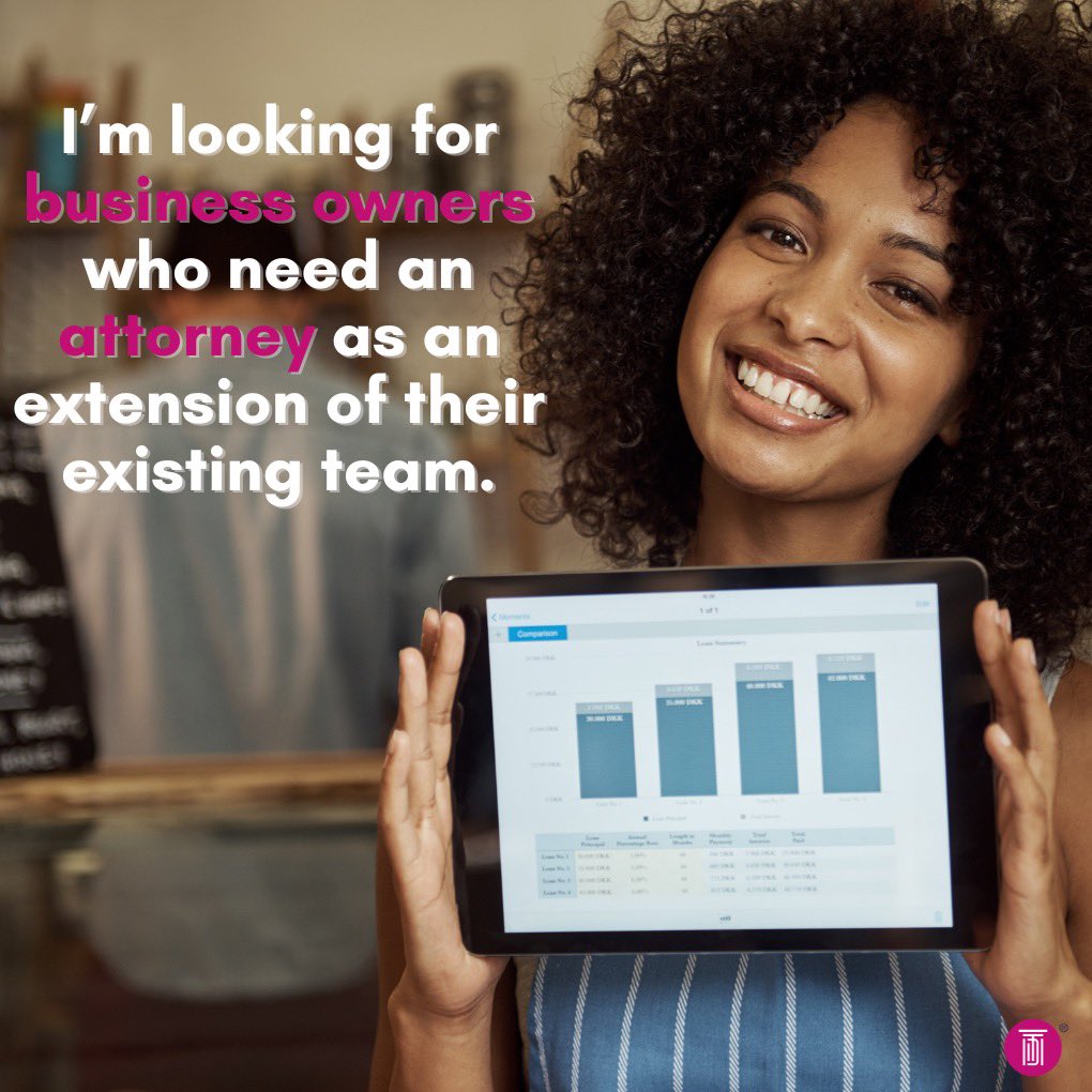 This is perfect for you if you are a service-based business and have:
1Generated 1-5MM in revenue per year 
2Are building a team (and need legal to cover you as you scale)
3Need multiple contracts reviewed.
We get started this month.
DM me the word “POWER”.