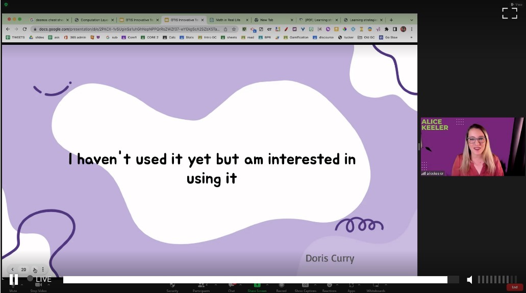 pete_kurtz's tweet photo. Great @OTIS4educators session happening now with @alicekeeler on using #ChatGPT in education. #edtech https://t.co/nn3Ru1F4x5 https://t.co/4pIBVQ3Od9