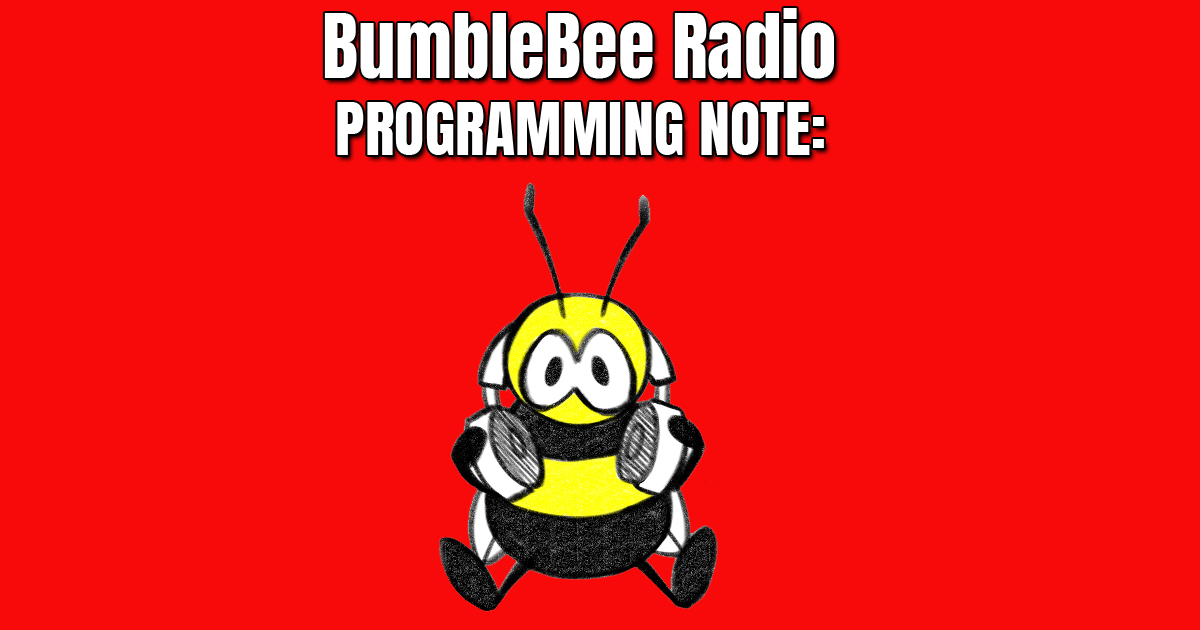 4/20/23 PROGRAMMING NOTE: BumbleBee Brunch will be OFF Fri 4/21 & Fri 4/28. I'm overhauling the hardware & software that run BumbleBee Radio & adding NEW features that I am excited to tell you about very soon. BumbleBee Brunch will return on Fri 5/5 from 10 AM-Noon (EDT.)📻🐝🎶