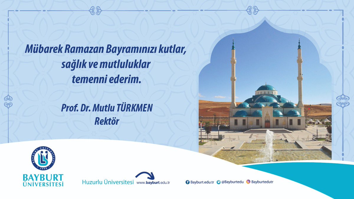 Milletçe ihtiyaç duyduğumuz manevi huzur ve bağların tecelli ettiği  Ramazan Bayramının, tüm zor zamanları birlikle ve inançla aşan bizler için hayırlara vesile olmasını yüce Allah'tan niyaz ederim.
