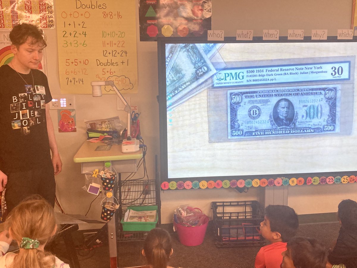 coopersuperkids's tweet photo. We were excited to have William Cooper (my son and former dragon!) come to our classroom today❣️ He showed us different kinds of money from his collections that went along with our math unit on money 💴 💰❣️⁦@WGESdragons⁩ ⁦@Carrollisd⁩ https://t.co/yutNdeUl2V