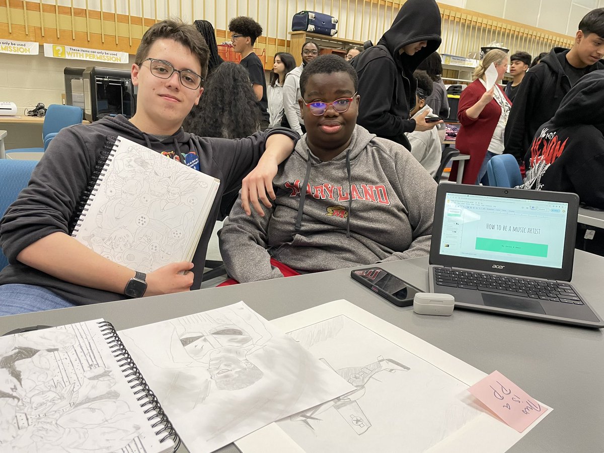 C_Keen17's tweet photo. Our Meade High students sharing their Personal Projects with parents, community members, and middle school students. @MeadeIB @aacps_ib @principal_durr https://t.co/VChs9kyyGm