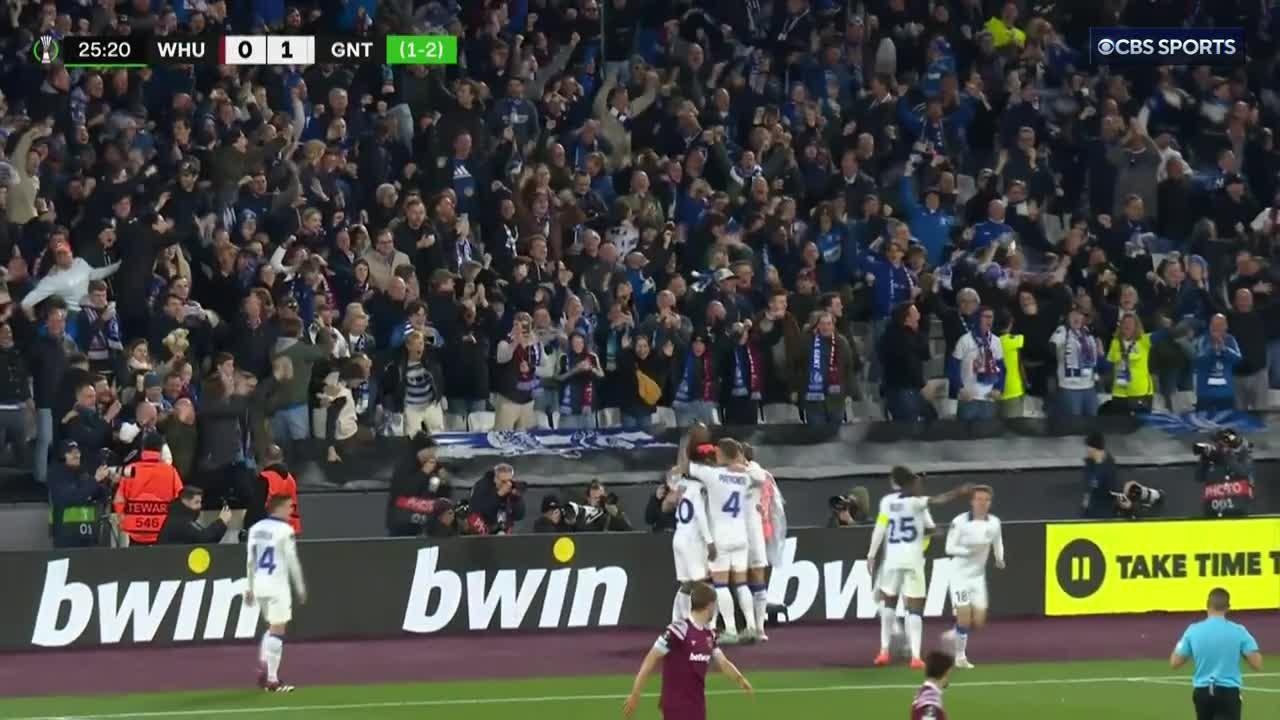 GENT TAKE THE LEAD OVER WEST HAM. 😳

Hugo Cuypers scores his 26th goal of the season in all competitions. 😤”