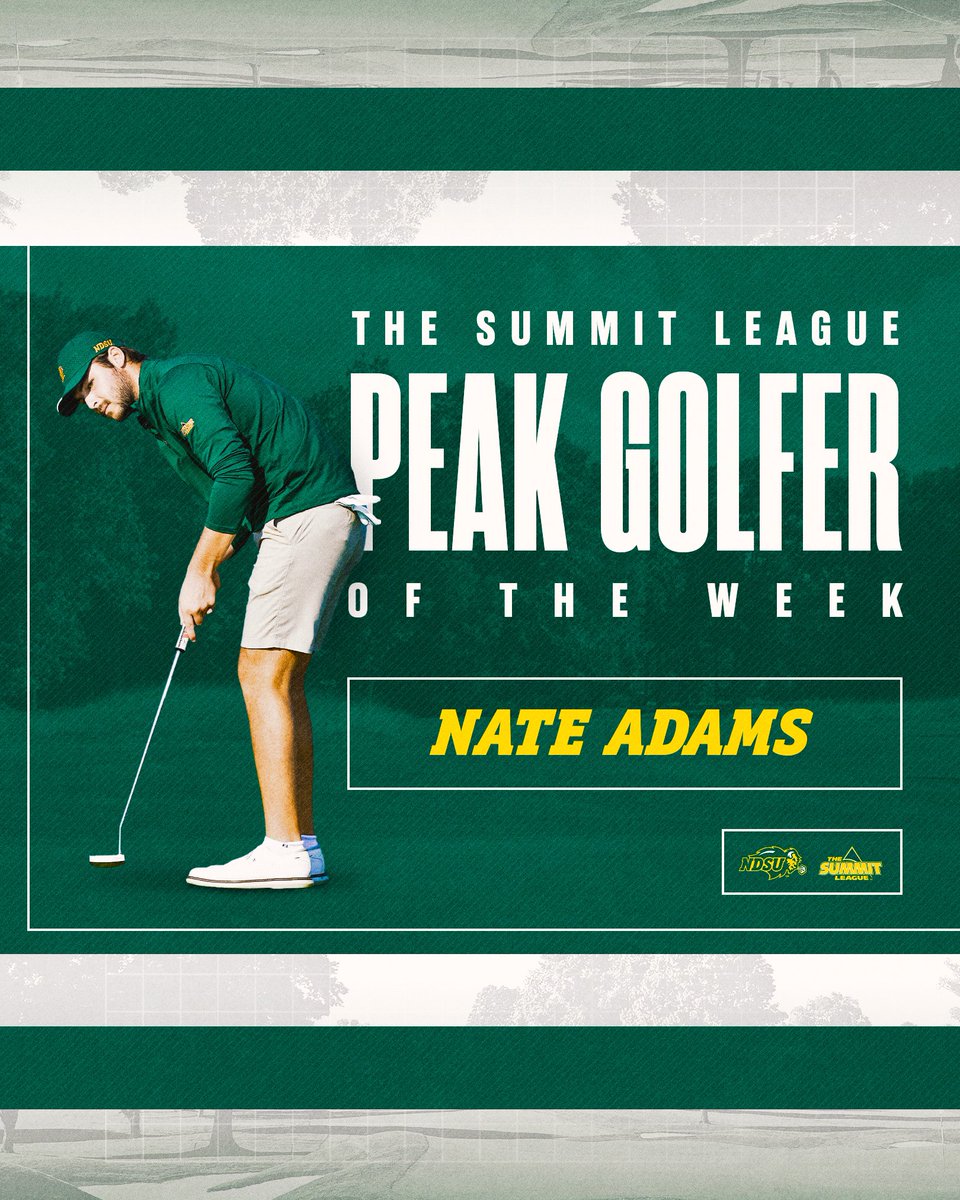 Nate Adams has scooped up his second TicketSmarter Summit League Peak Golfer of the Week honor following a victory earlier this week in Pennsylvania! 🤘 #GoBison🦬