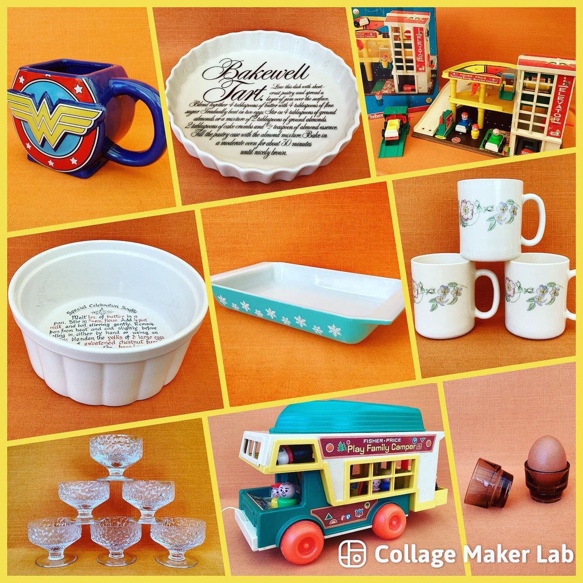 From #flandishes to #FisherPrice and #Whitefriars to #WonderWoman, my new listings have got it covered!🤩

#tggreen #bakewelltart #fisherpricegarage #vintagefisherprice #pyrexsnowflake #pyrexgaiety #arcopalmug #whitefriarsglass #midcentury #fisherpricecamper #retrotoys #eggcups