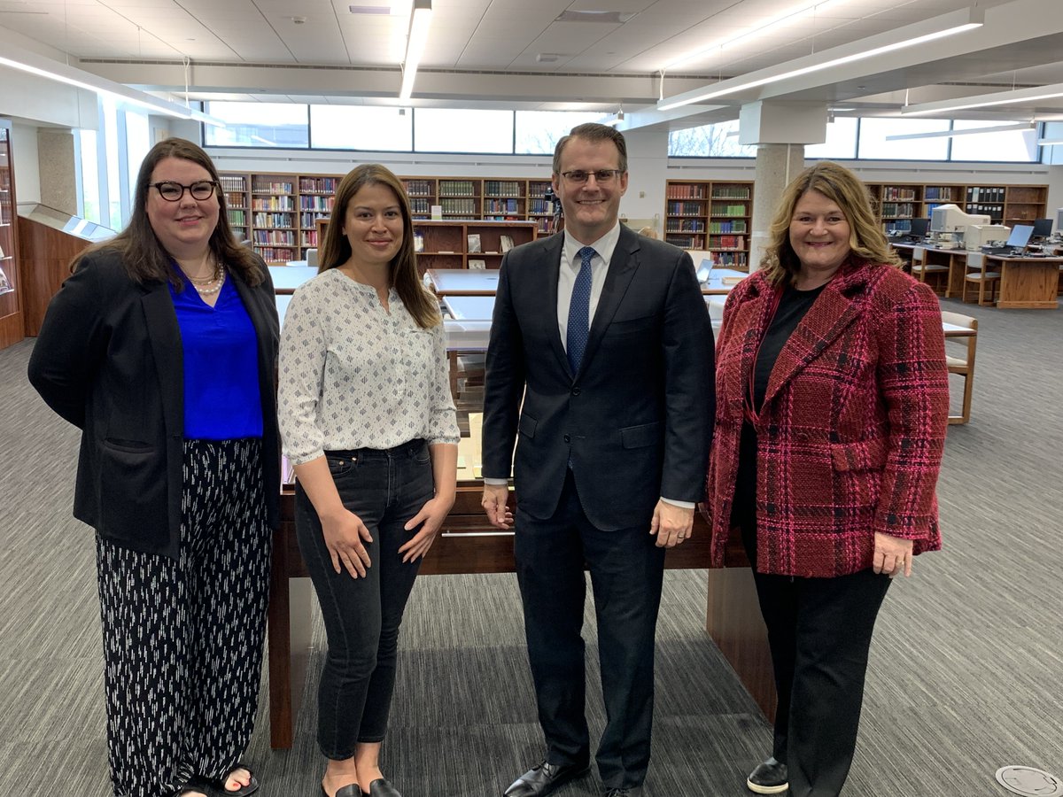 Iowa History (@iowamuseum) on Twitter photo SHSI's Susan Kloewer (left) and DCA's Chris Kramer (right) welcomed <a href="/IALtGov/">Lt. Gov. Chris Cournoyer</a> Adam Gregg and <a href="/EMCInsurance/">EMC Insurance</a>'s Cristy Magill to the IA Research Center today. Gregg recorded a video for students, and EMC sponsors our traveling museum exhibit. Thank you both for supporting IA history. SHSI's Susan Kloewer (left) and DCA's Chris Kramer (right) welcomed <a href="/IALtGov/">Lt. Gov. Chris Cournoyer</a> Adam Gregg and <a href="/EMCInsurance/">EMC Insurance</a>'s Cristy Magill to the IA Research Center today. Gregg recorded a video for students, and EMC sponsors our traveling museum exhibit. Thank you both for supporting IA history.