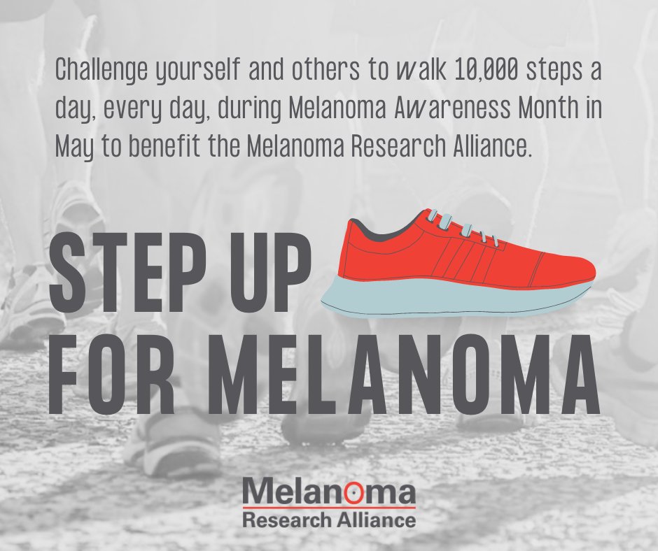 MelanomaReAlli's tweet photo. 𝙎𝙩𝙚𝙥 𝙐𝙥 𝙛𝙤𝙧 𝙈𝙚𝙡𝙖𝙣𝙤𝙢𝙖 𝙞𝙨 𝙗𝙖𝙘𝙠!

Step Up for Melanoma is a virtual community-building, fundraising, and awareness campaign that challenges participants to walk 10,000 steps a day, every day, to benefit MRA throughout Melanoma Awareness Month in May. https://t.co/z9y8P2zMi3