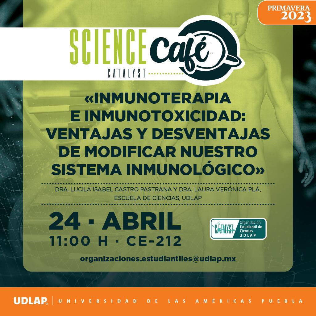 catalyst_ACSSC's tweet photo. ¿Alguna vez te has preguntado cómo funciona la inmunoterapia en tratamientos contra cáncer? o ¿cuál es el rol que la inmunotoxicidad juega en nuestro sistema inmunológico? 🤔👀
Acompáñanos en el próximo Science Café junto con la Dra. Lucila y la Dra. Plá 👩🏻‍🔬 https://t.co/Pw0I1QkunT