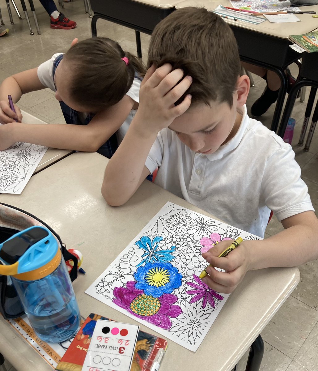 MrsBarlowSTJ's tweet photo. C is for coloring contest 🖍️ The students colored a spring picture after they completed their writing today. We voted on a winner &amp; Layna took home the trophy. 👏🏼 https://t.co/axI2bDeae0