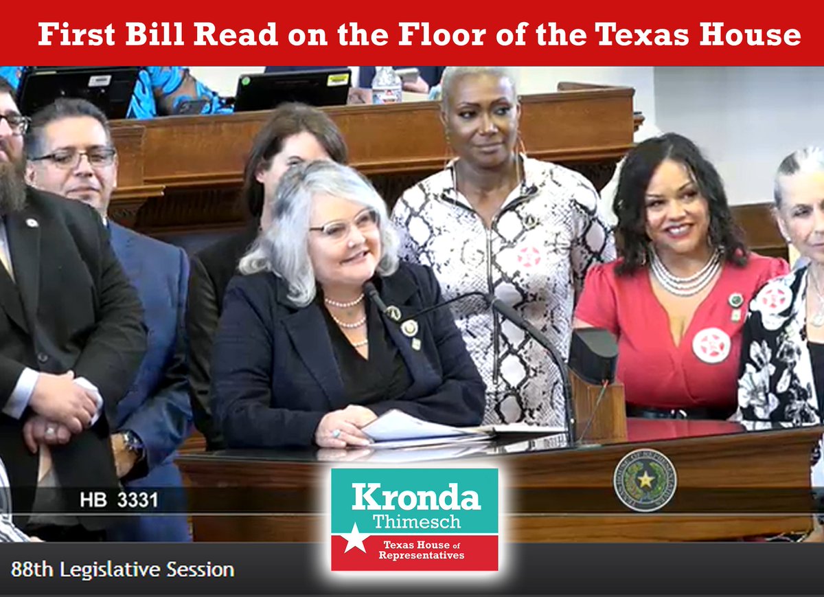 KrondaForTexas's tweet photo. Such an honor to have my freshmen colleagues in @TexasHouse #Classof2023 stand with me as I presented #HB3331 to the full body on 2nd reading. While we don't agree on everything in #txlege, we support each other and rise together #forTexas. ❤️ https://t.co/LRvJIH0S7r