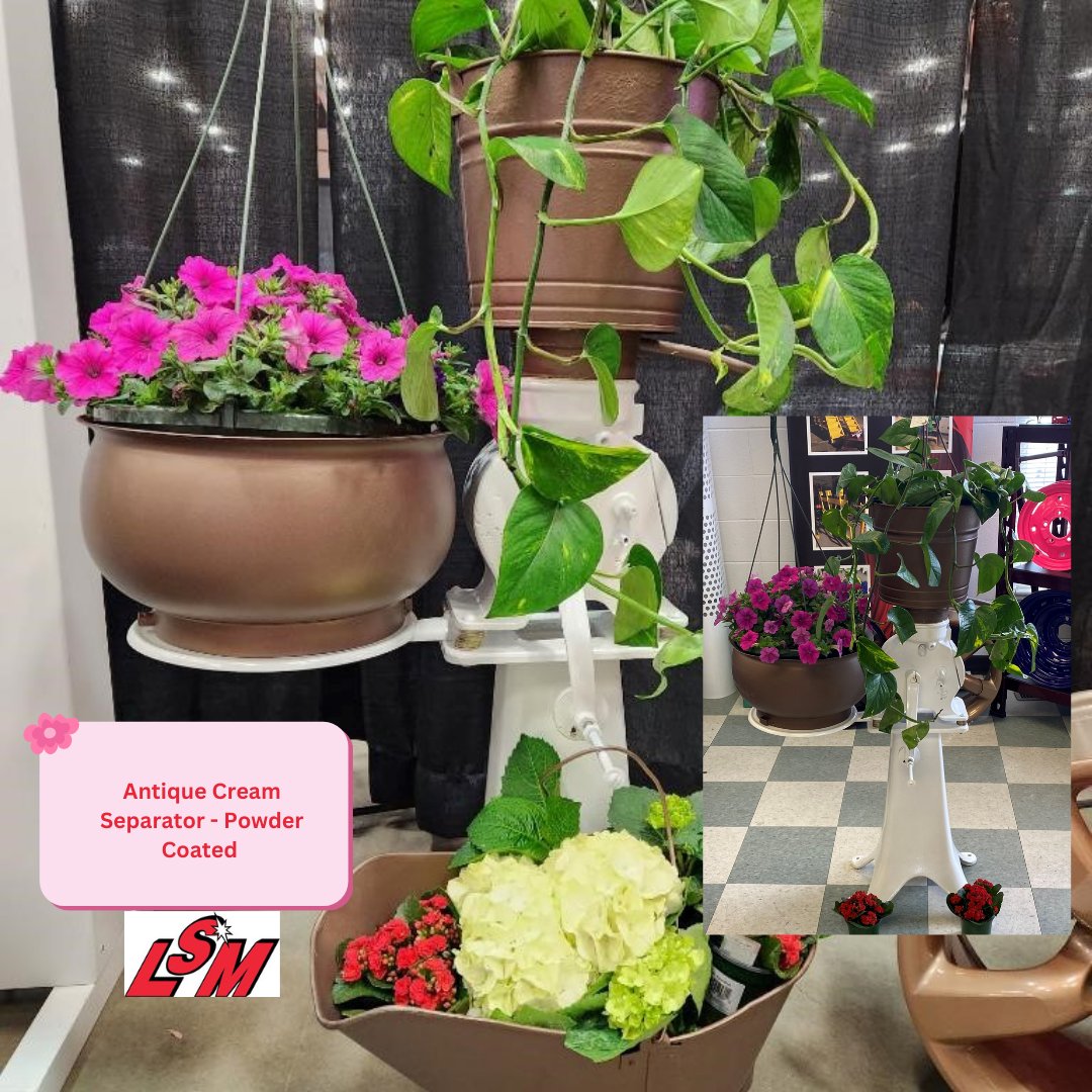 LSM_Comfort's tweet photo. Antique Cream Separator Powder Coated.  Makes a gorgeous outdoor plant stand.
#antiques #outdoors #gardens #farmlife #powdercoating #LSMPowderCoating https://t.co/FSxLONtJDH