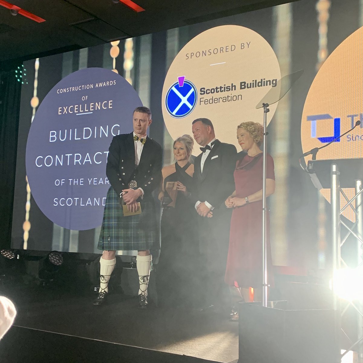 nfbuilders's tweet photo. We have our first winners! The Building Contractor of the Year: Scotland
goes to Thomas Johnstone! @TJL_1868 Congratulation 🎉 Thank you to the award sponsor @SBF1895 #ConstructionAOE https://t.co/3OiY4ROSbm