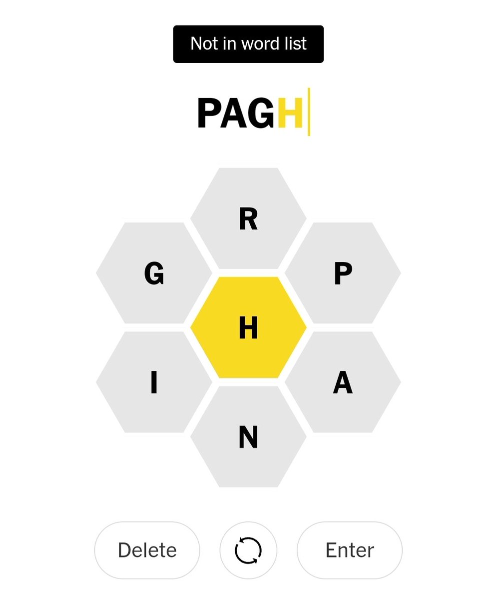 not_in_wordlist's tweet image. #NYTSpellingBee #NotInWordList #Pagh