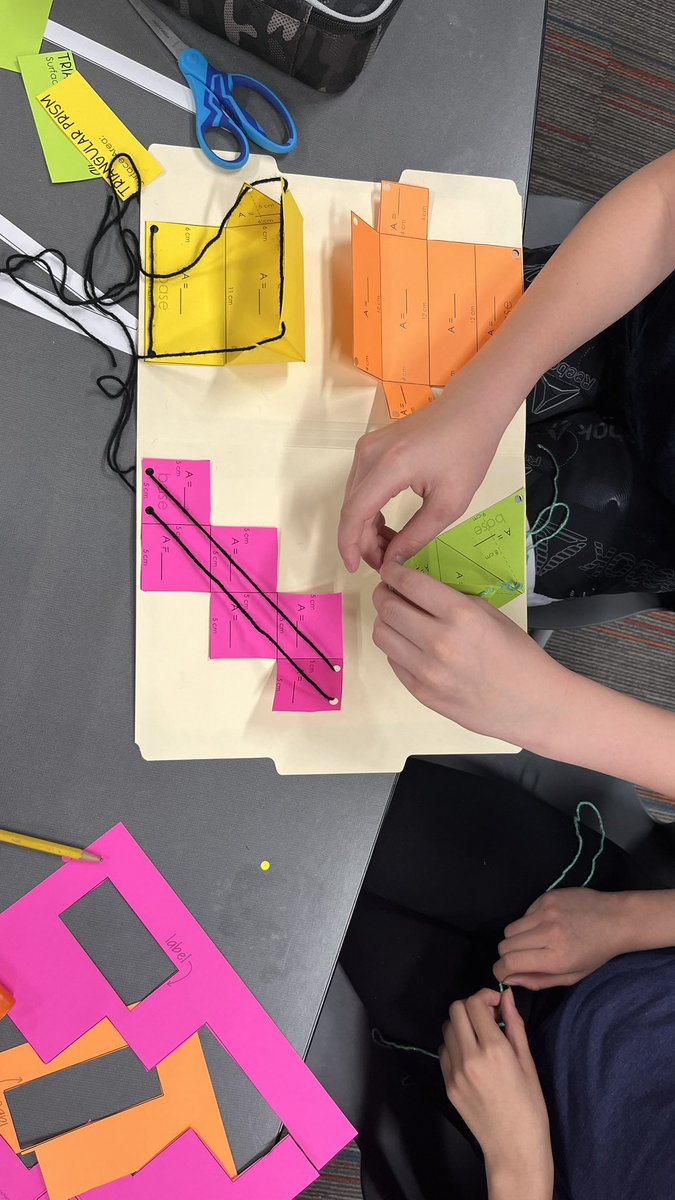 MisterNeidert's tweet photo. I’m always on the lookout for “how to do it better”… first time trying “Pull-Up Nets”… I’m excited to study surface area with my kids… I haven’t said that in a long time… thanks @TeacherThrive … @joboaler @ExploreMTBoS @OhioSchoolMath https://t.co/sP1TxRFJsJ