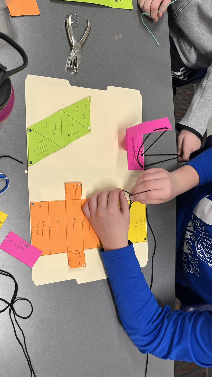 MisterNeidert's tweet photo. I’m always on the lookout for “how to do it better”… first time trying “Pull-Up Nets”… I’m excited to study surface area with my kids… I haven’t said that in a long time… thanks @TeacherThrive … @joboaler @ExploreMTBoS @OhioSchoolMath https://t.co/sP1TxRFJsJ