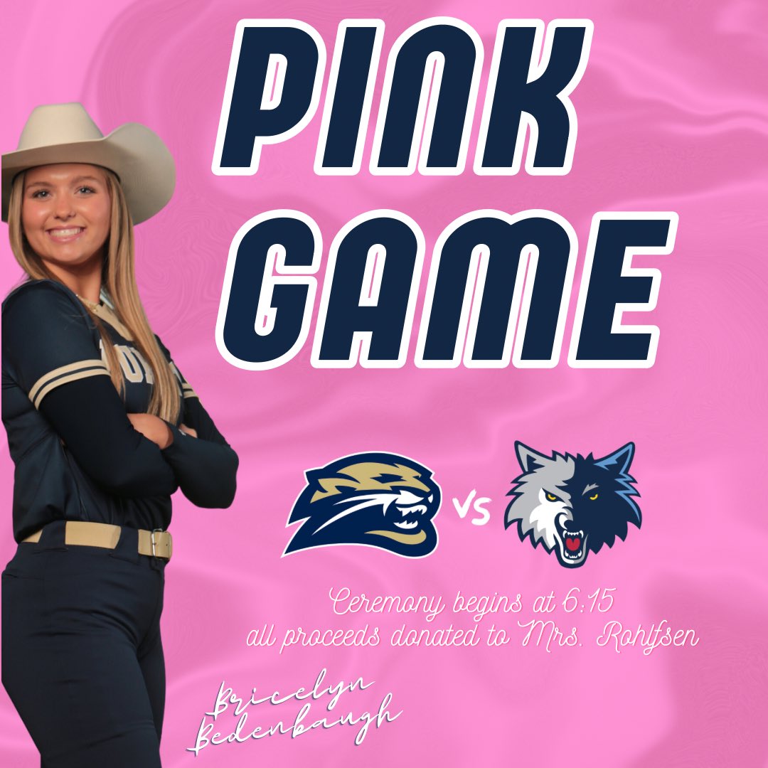 durant_softball's tweet photo. 💗PINK GAME💗 All proceeds from tonight’s game are being donated to teacher, coach, survivor, Mrs. Joanne Rohlfsen! #TeamFive https://t.co/tLfxRBB72V