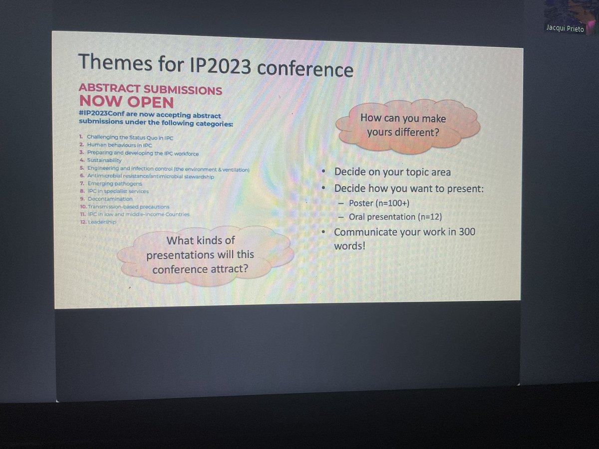 Fabulous talk by @JacquiPrieto1 talking to us about writing an abstract for a conference. Come on IPS Wessex members get writing ✍️ Not long to get those abstracts in for #IP2023 @IPS_Infection