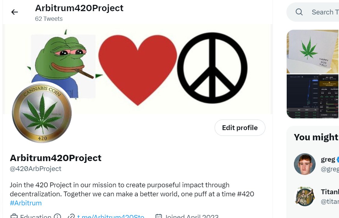 Arbitrum420Project tweet media
