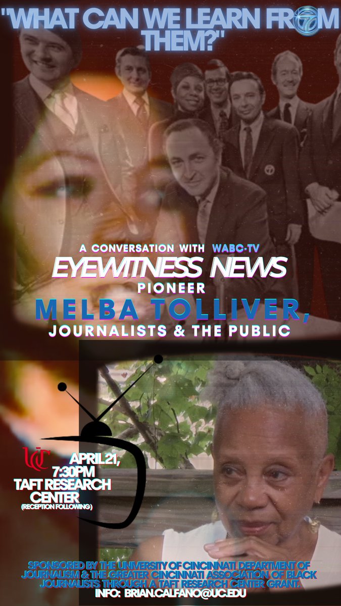 Tolliver was the first Black journalist to anchor a network news show. We'll talk tomorrow @TaftResearch . Hope to see you, Cincinnati. @JournalismUC @GreaterCincyABJ