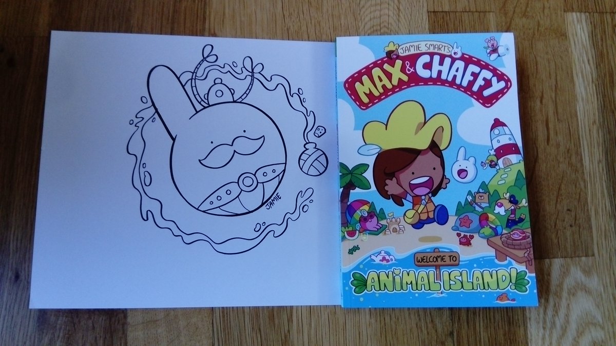 alisonbrumwell's tweet photo. Thank you @DFB_storyhouse for Jamie Smart's latest graphic novel. It's a treat to own, along with the special #Chaffy gift from @Jake_Hope. I'm sure #WelcometoAnimalIsland will be enjoyed by readers of all ages! #MaxandChaffy https://t.co/3bCxheAUNV