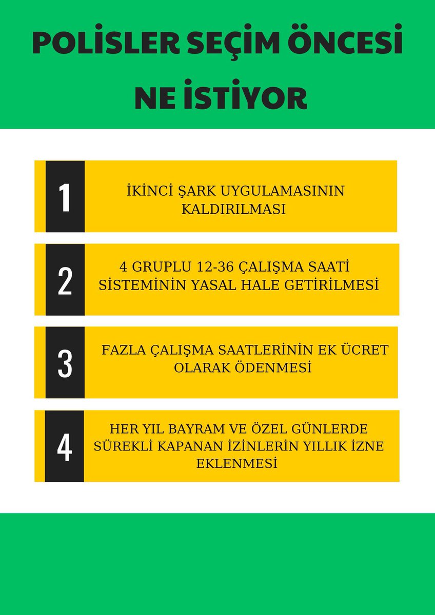 polismevzuat's tweet photo. Emniyet teşkilatı çalışanları maaşlarına zam istiyor.

Zamı bir kenara bırakın, haftada 40 saatten fazla çalıştığı mesai ücretleri verilse yeter.

Alın terlerini, emeklerinin karşılığını istiyor. Seçimden önce seslerinin duyulmasını bekliyor.

#PolisBekçiGihZamİstiyor #polis https://t.co/FtFt9RhfWo
