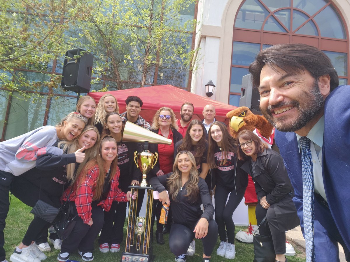 Congratulations to our incredible @montclair_cheer team for bringing home their first NCA College National Championship trophy! #RedHawkPride