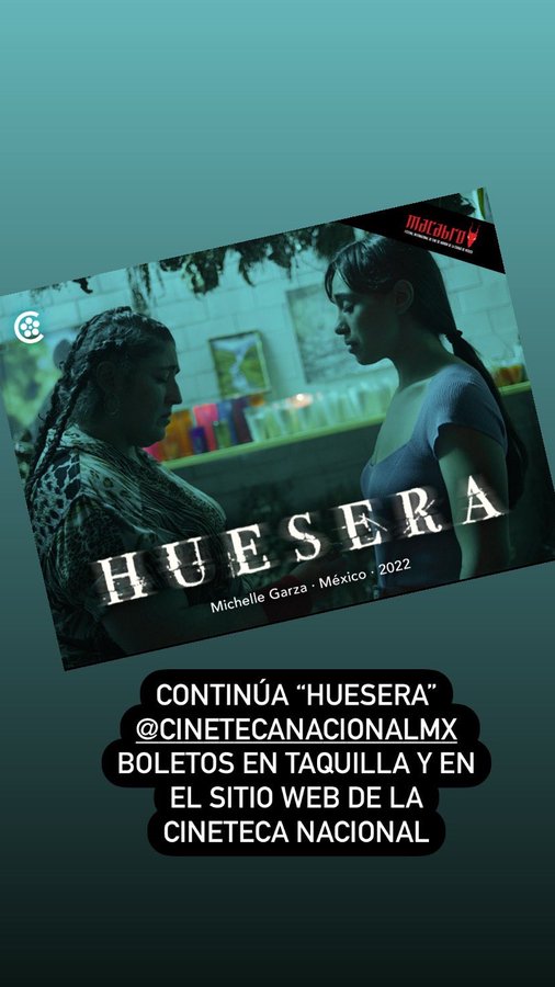 MacabroFICH's tweet photo. ¡Último día de HUESERA (México-Perú, 2022), ópera prima de Michelle Garza en @CinetecaMexico!
Boletos en taquilla y en sitio web de la Cineteca. #MacabroPresenta 😈 https://t.co/9LzcVQ7cgL