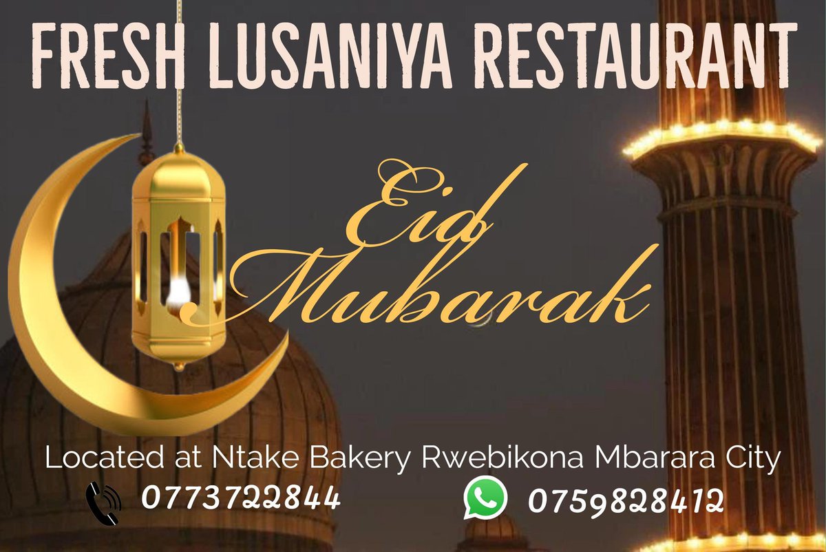 FreshLusaniya's tweet photo. Happy Eid our dear esteemed customers..Enjoy your mega LUSANIYA only at @FreshLusaniya .Mbarara city _rwebikoona.whatsap,0759828412 for fast order delivery . https://t.co/KpjhFitBN9