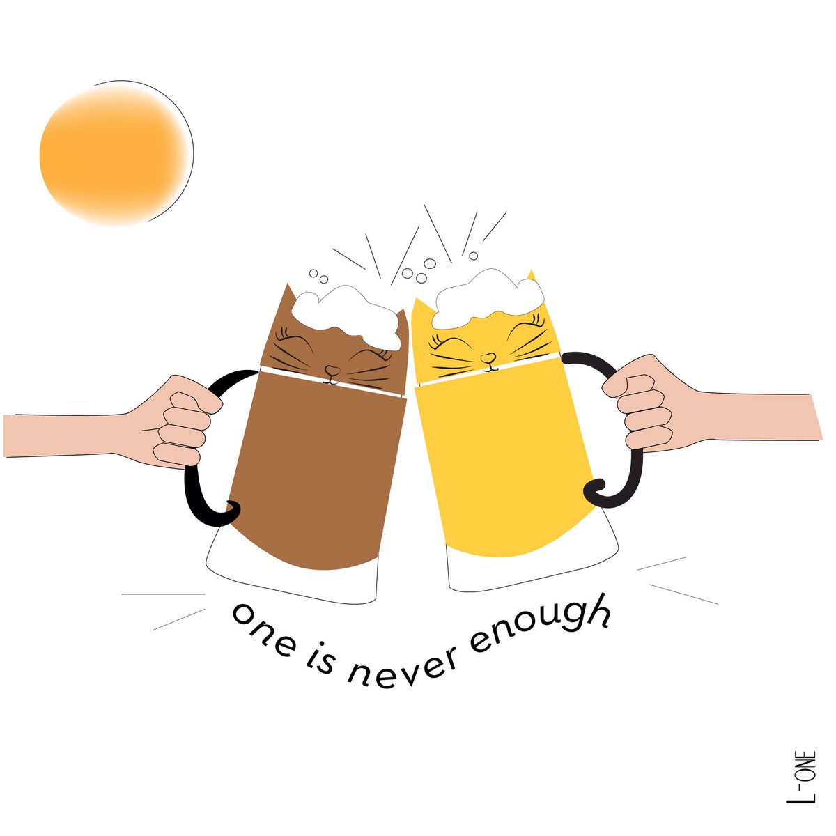 l_one_nft's tweet photo. cat addicts here? 😻 #catlover #illustlation #NFTCommunity #beer #catart #oneisneverenough https://t.co/5wjk8lgflr