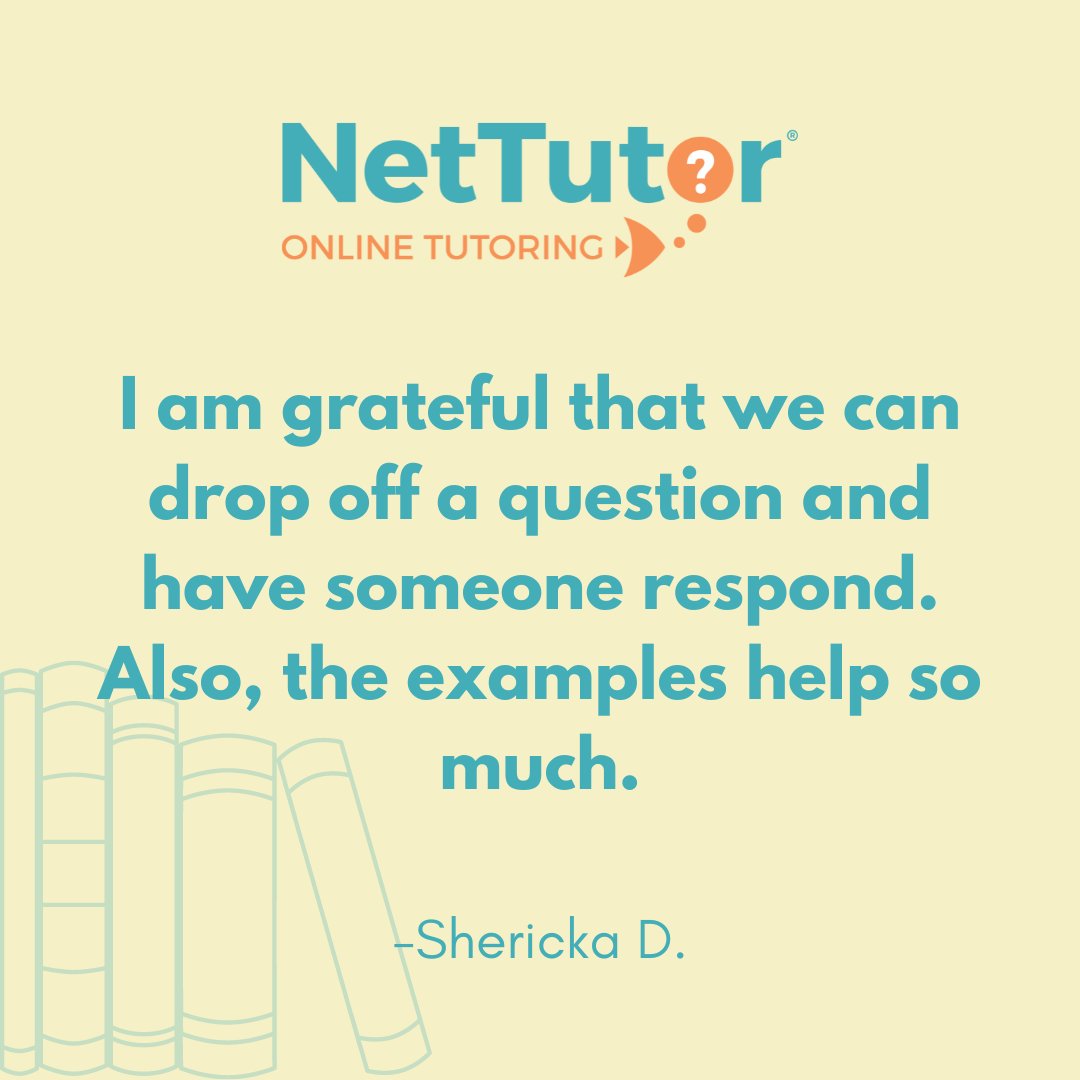 Students can drop off questions for tutors at any time! Our tutors are happy to help and try to help students understand the material thoroughly.

#StudentSuccess #OnlineTutoring #Tutoring #StudentFeedback #NetTutor