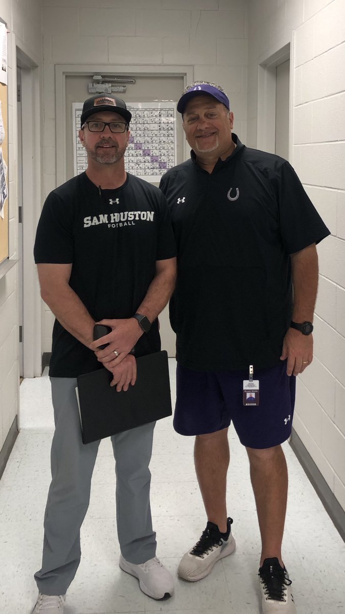 Thanks to <a href="/Coach_T_Rocco/">Thomas Rocco</a> from <a href="/BearkatsFB/">Sam Houston Football</a> for stopping by and checking on the Dayton Broncos!  #RecruitTheShoe #NoAnchors #EatEmUpKats