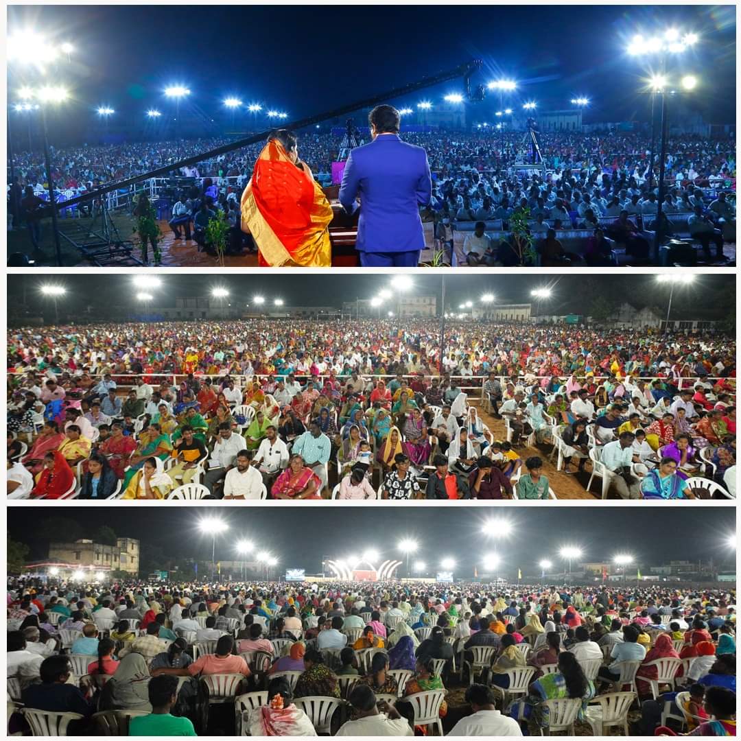 CalvaryTempleIN's tweet photo. Calvary Festivals were held in Machilipatnam for three days to the Glory of God.
మచిలీపట్నంలో మూడు రోజులు దేవునికి మహిమకరముగా అద్భుతముగా  జరిగిన కల్వరి మహిమోత్సవములు.  
To God Be All The Glory 🙌

#CalvaryFestivals #Machilipatnam #DrPSatishKumar #CalvaryTemple #India https://t.co/6mSAskazup