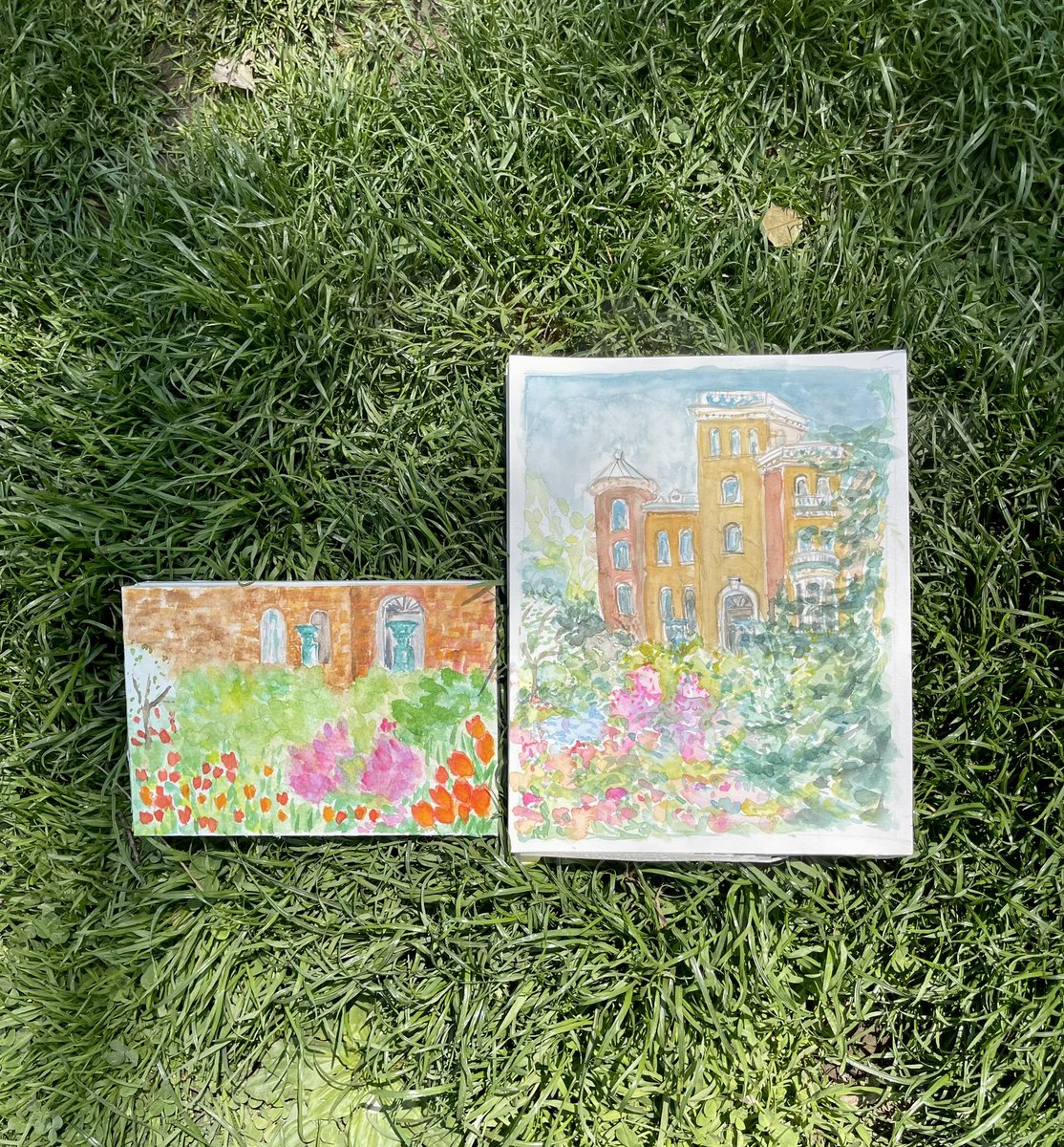marioshima's tweet photo. Field of Tulips at Lichfeild Villa at Prospect Park🎨🌷プロスペクトパーク内にあるリッチフィールド邸の前はチューリップが満開でした。#つらら庵お散歩スケッチ #windsorandnewtonwatercolor #strathmorepaper #prospectparkbrooklyn https://t.co/AfyqKaB4Xz