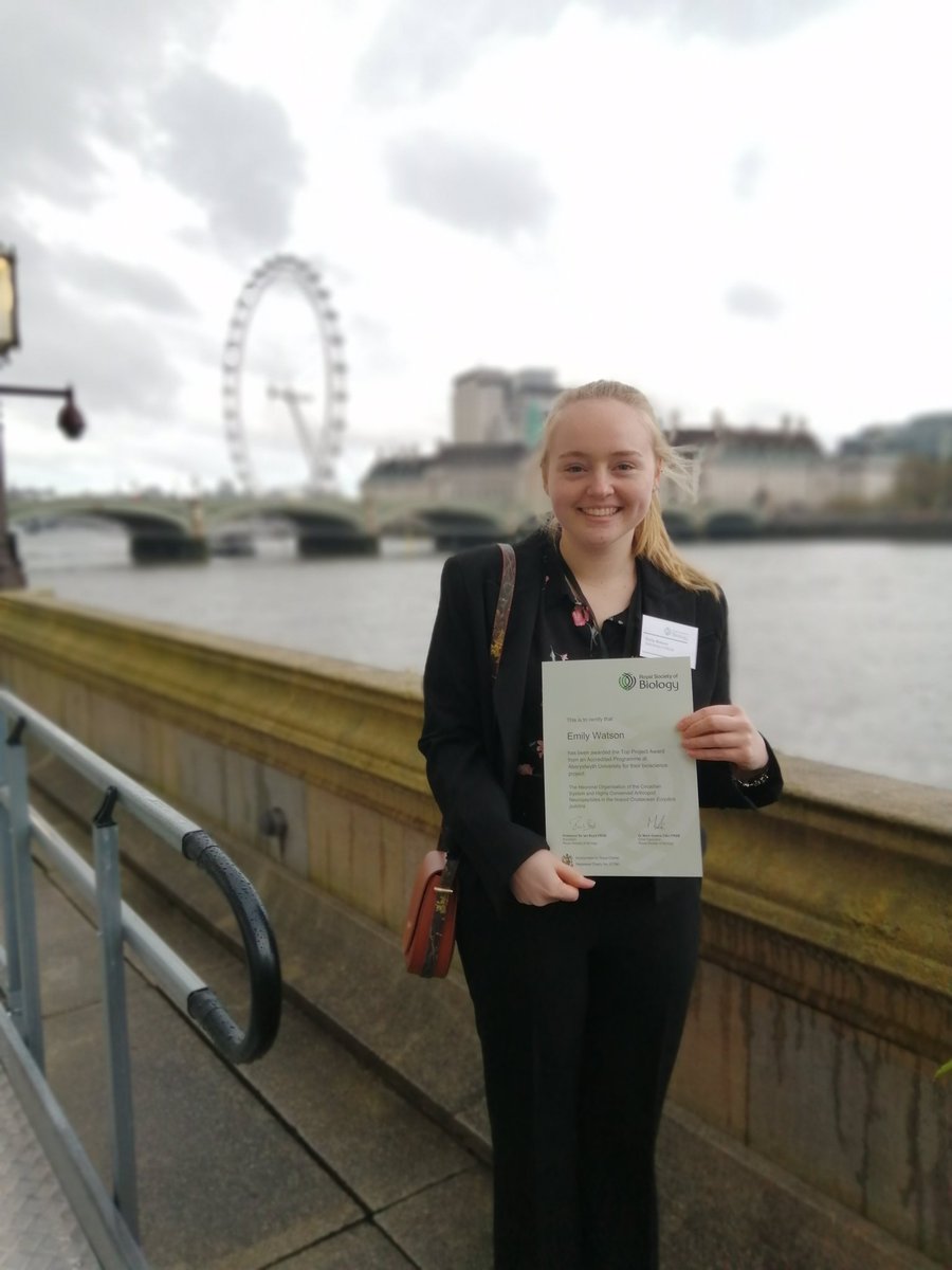 EMae_Watson's tweet photo. Thank you to the @RoyalSocBio for awarding me the Top Project award on an Advanced accredited scheme @AberUni, and thank you to @Clocks_n_crabs for supervising and all your help https://t.co/eq3E2cyYZ0