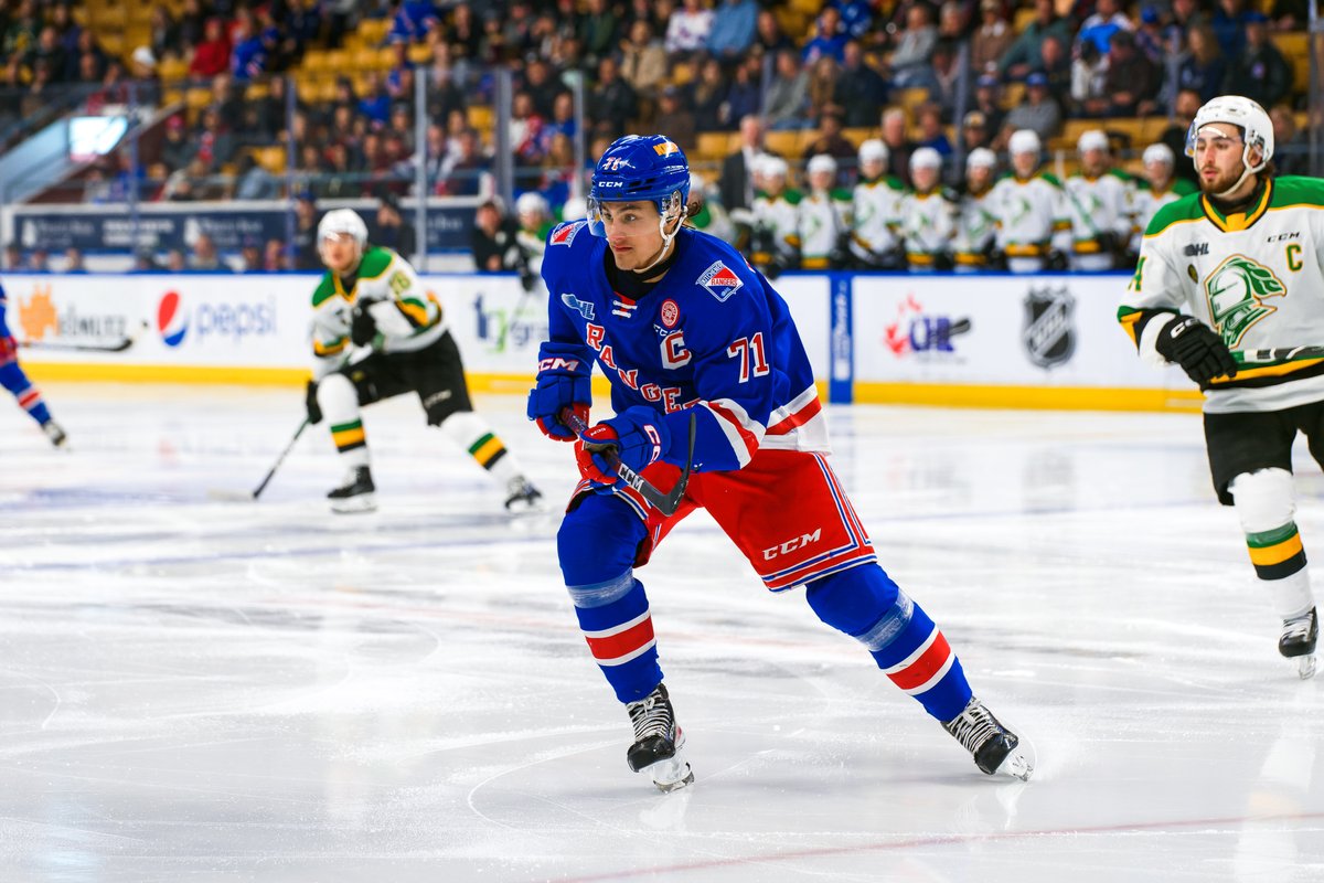 OHLRangers's tweet photo. Rangers &amp; Knights take game five to London tonight.

📰 Game Preview: https://t.co/K8ivLdAXl4

#RTown | #60YearsofRangers https://t.co/HwlAOtlRtC