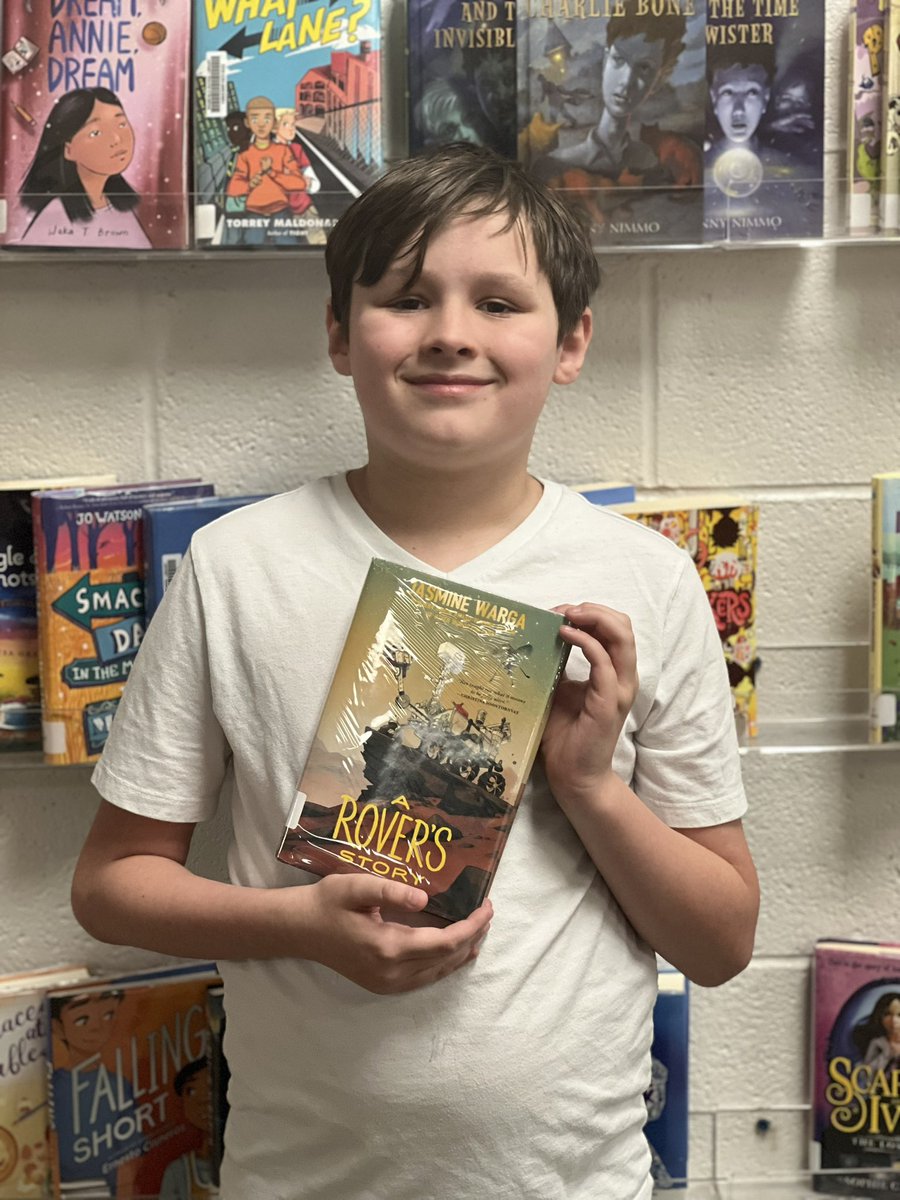 LindaHume10's tweet photo. WOW.  @jasminewarga - this 5th grade student has challenged me all year to find something he’d enjoy @JGB_Library.  

This week he proudly announced that he read the book &amp; even read during recess! Said, “Interesting seeing the point of view of the robot.”

Thank you!! 📚❤️📚 https://t.co/LJJhXVxh0l